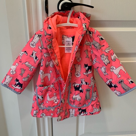 Carters fleece lined baby girl jacket. Size 12 months - Picture 2 of 2